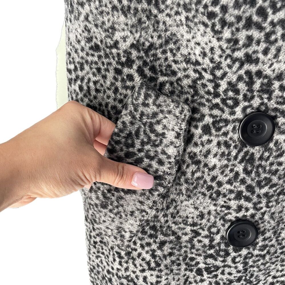 ASTR Black Gray Leopard Print Blazer Jacket Breasted Sz XS - Picture 6 of 9
